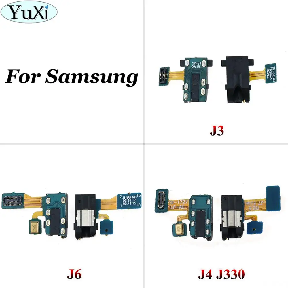 YuXi для Samsung Galaxy J3 J4 J6 J600F J400 J400F J330 разъем для наушников аудио микрофон гибкий кабель аудио разъем Flex