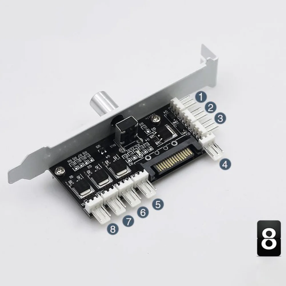8-канальный сетевой видеорегистратор SATA/4Pin настольный компьютер чехол металлический Процессор Скорость вентилятора контроллер регулятор вентилятора разъем PCI Установка для различных 3Pin вентилятор