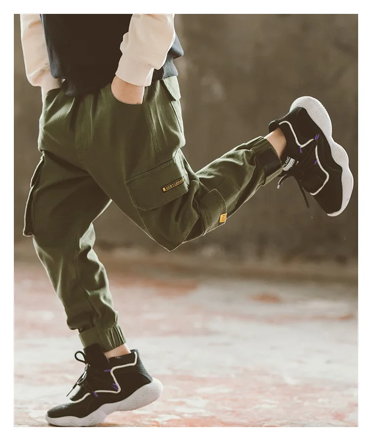 BOY'S Pants Spring Clothing New Style Korean-style Casual Pants Middle And Large Children Bib Overall Spring And Autumn Tro