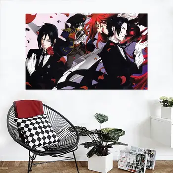 

[Self-Adhesive] 3D Black Butler 585 Japan Anime Wall Stickers Mural Decal Wall Murals AJ WALLPAPER Belly