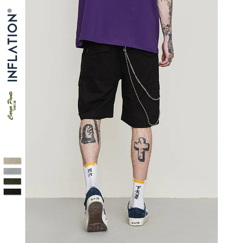 INFLATION2019 New Men's Loose Casual Shorts 4 Pieces Fashion Style Men Shorts Street Wear Pure Color Male Summer Shorts 9320S INFLATION2019 New Men's Loose Casual Shorts 4 Pieces Fashion Style Men Shorts Street Wear Pure Color Male Summer Shorts 9320S