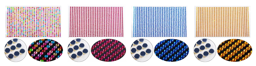 50pcs Round 10mm Self Adhesive Rhinestone Sticker Gems/Stick On