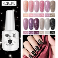 ROSALIND 15 мл Блестящий Гель-лак для ногтей гибридные Лаки нужен УФ светодиодный маникюрный светильник неоновый дизайн для ногтей впитываемый базовый верхний слой гель Праймер