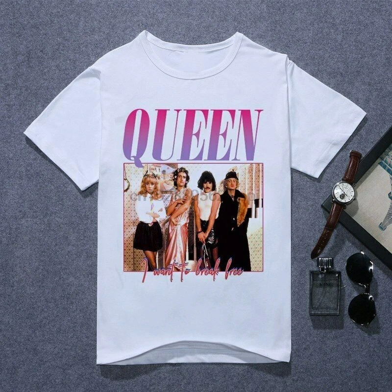 

Queen Band T Shirt Men Printing FREDDIE MERCURY T-shirt Summer Casual O-Neck