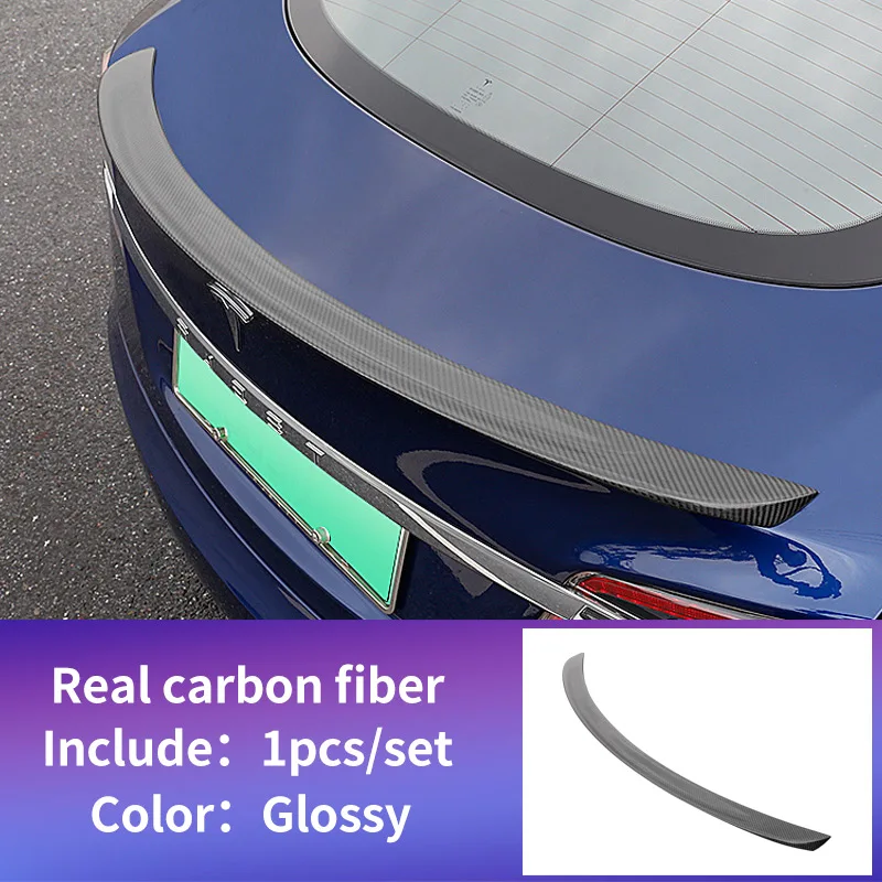 Carbon fiber glossy Спойлер для автомобиля tesla модель s аксессуары tesla модель s карбоновый спойлер tesla s спойлер tesla автомобильные аксессуары - Название цвета: Carbon fiber glossy