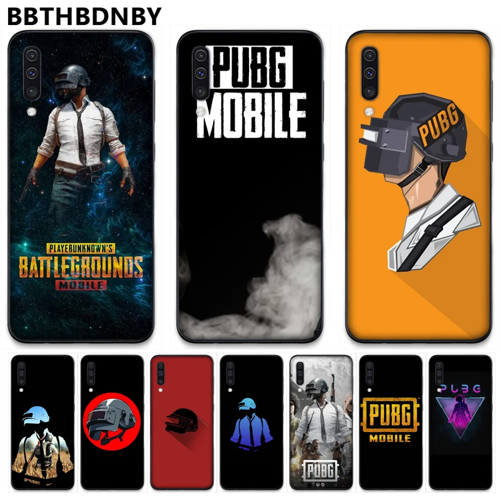 Черный мягкий силиконовый чехол pubg черный для сотового телефона Samsung A20 A30 30s A40 A7