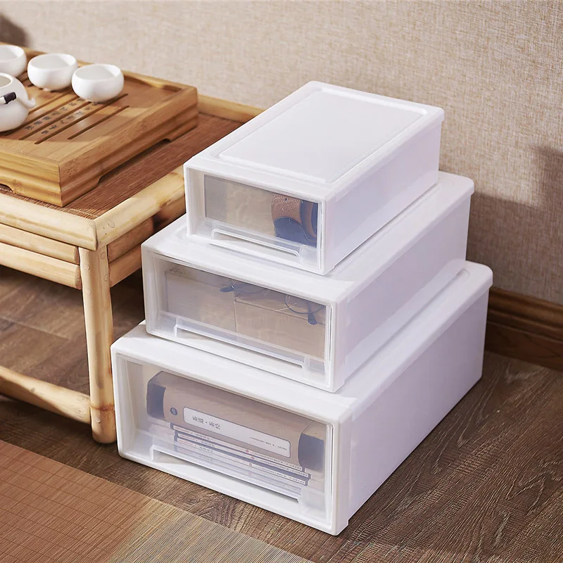 

Plastic Drawer Storage Box Drawer Shoe Box Desktop Finishing Multifunction Transparent Household Desktop Grid Storage Organizer