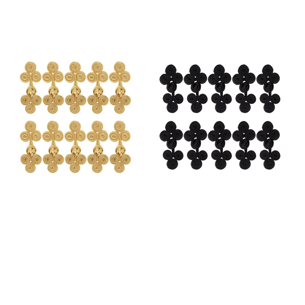 20 Sets Traditional Chinese Knot Buttons Closure Handmade Fabric Fasteners for DIY Sewing