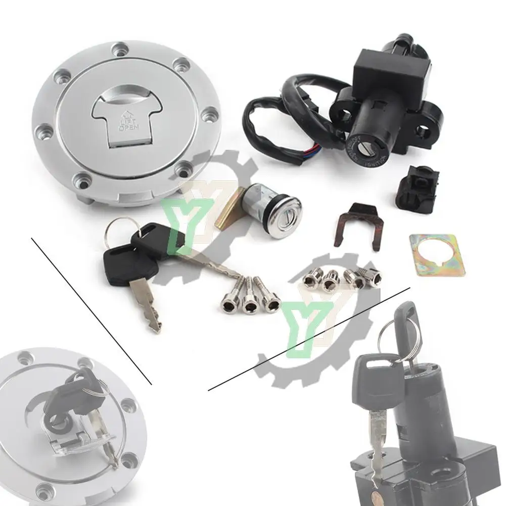 

Gas Fuel Tank Cap Seat Ignition Switch Start Lock Contact Key Set For Honda CBR900RR CBR600 CBR400 CBR250 NSR250 RVF400R VFR400R
