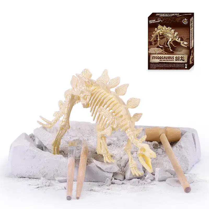6 type Jurassic Dinosaur Velociraptor Fossil excavation kits Education archeology Exquisite Toy Set Education Child Gift