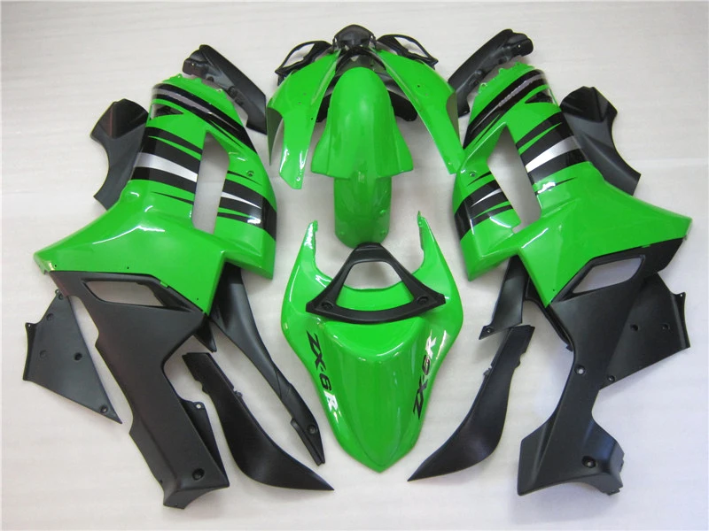 7 подарков Обтекатели для мотоциклов для Kawasaki ZX6R 636 ZX 6R Зеленый Черный ABS обтекатель Обтекатели 07 08 2007 2008 DF16