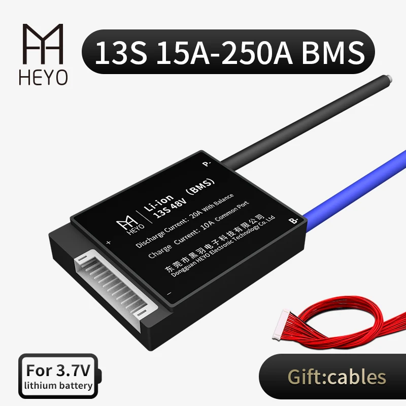 HEYO литиевые bms 13s 48V 100a 60A батарея 3 7 V Защитная плата с выравниванием температуры