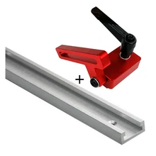 1 jeu de fentes de voie en T en alliage d'aluminium, pour le travail du bois, fixation de gabarit, fente en T avec butée de voie pour Table de scie, outils de Table de routeur 
