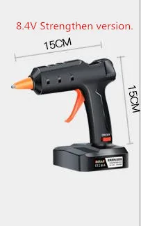7.6V Беспроводной термоклей Gun40W 60 Вт 12 В перезаряжаемый литиевый аккумулятор беспроводной Профессиональный инструмент для ремонта для клея пистолет для 11 мм клея Stic - Цвет: 7.6V