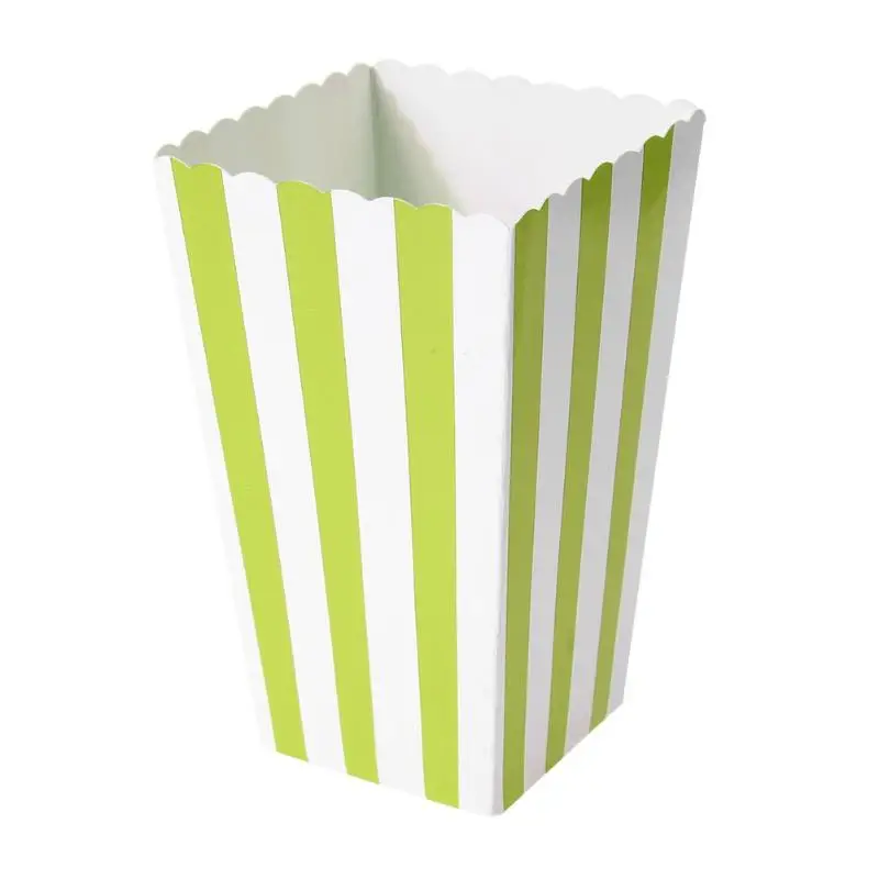 12 шт., 6 цветов, жесткие бумажные Мини Вечерние коробки для попкорна, сумки для конфет/Sanck, для свадьбы, дня рождения, для фильмов, вечерние, столовые приборы - Цвет: Зеленый