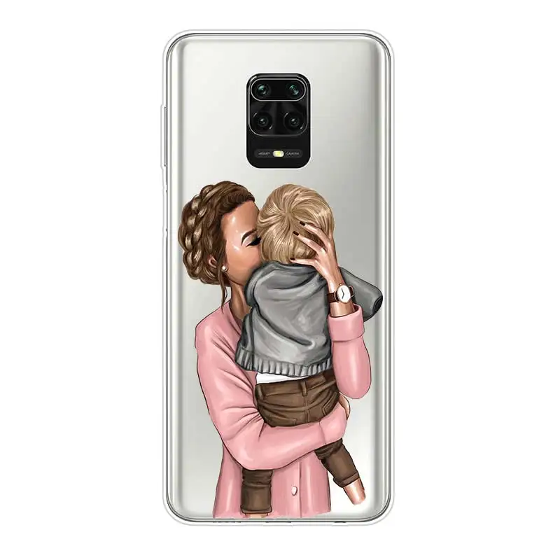 Family Mom Baby Dad Silicone Cover For Xiaomi Redmi Note 10 10S 9 9S Pro Max 9T 8T 8 7 6 5 Pro 5A 4X 4 Phone Case