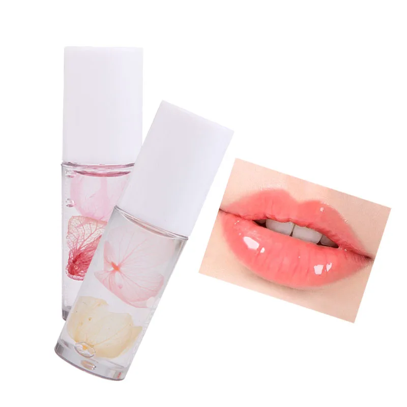Кристаллическое масло прозрачные сушеные цветы жидкие помады Уход за губами