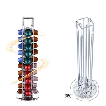 

2020 Nespresso Coffee Pods Holder Rotating Rack Coffee Capsule Stand Nespresso Capsules Storage Shelve Organization Holder Rack