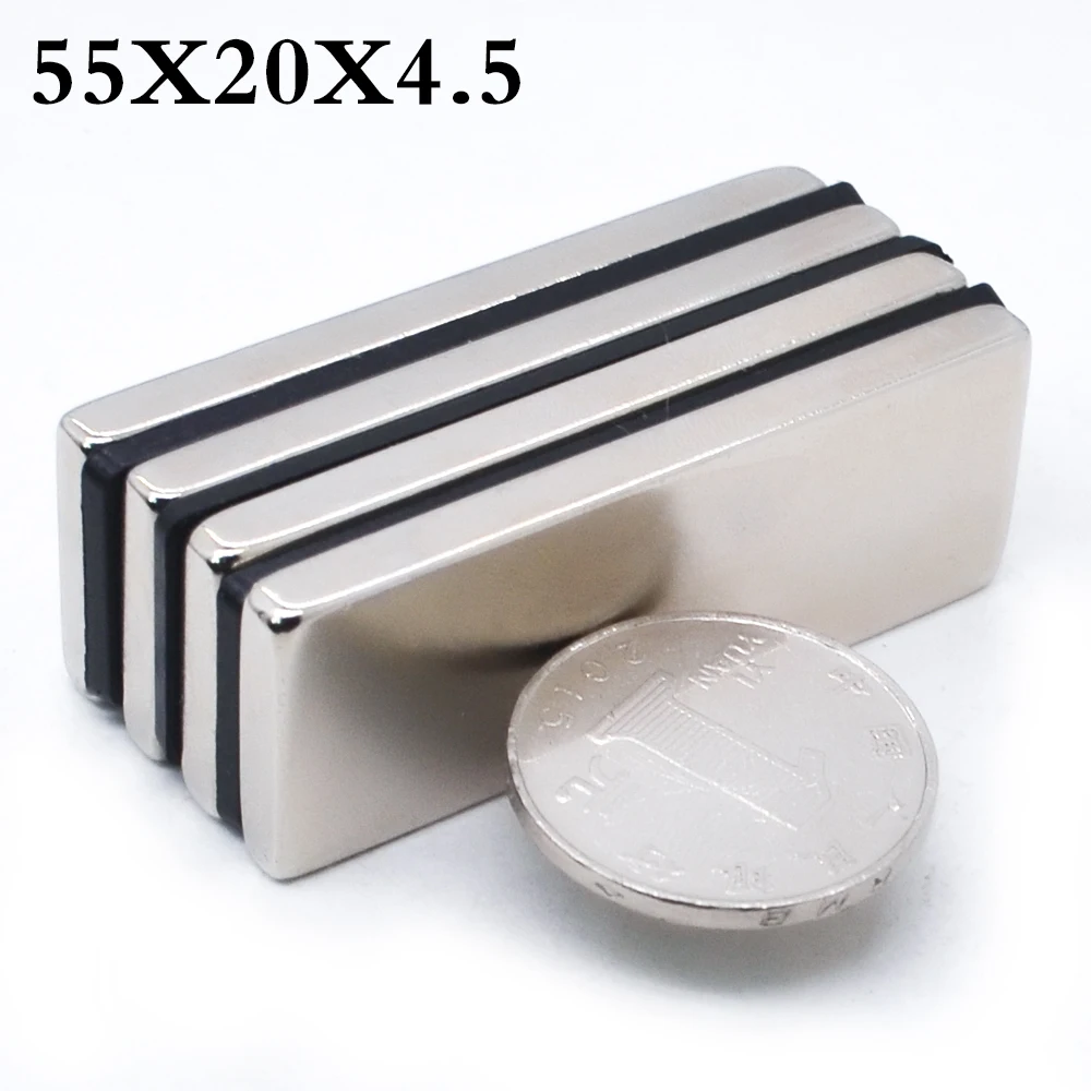 

100 pieces. 55 * 20 * 4.5 strong small block cube magnets 55 mm x 20 mm x 4.5 mm rare earth magnet Neodymium, neodymium magnet