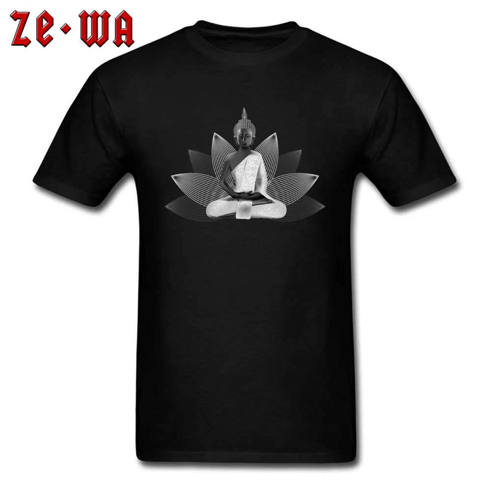 Men T Shirt Buddha Print Tops Tees 3D Black T-shirt Buddhism 100% Cotton Sweater Short Sleeve Tshirt Summer Autumn Gift |