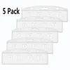 XRHYY Pack Of 5 Horizontal Half Card Badge Holder For Swipe ID Cards Frosted Rigid Polycarbonate Plastic-Transparent ► Photo 1/6