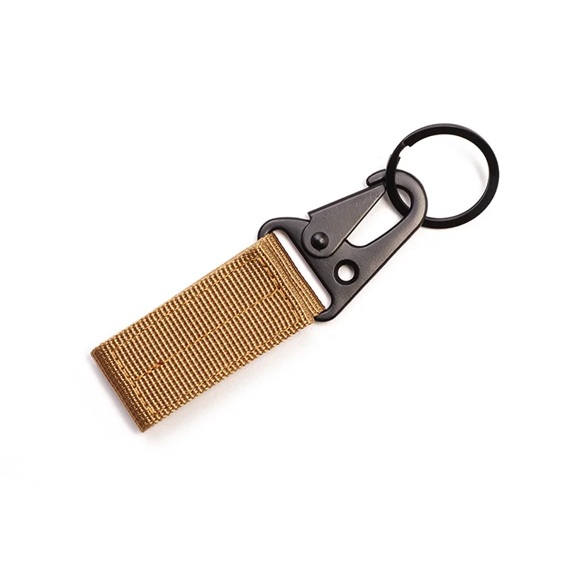 Key ring khaki Молл прикрепить Зажим для ремня тканевый рюкзак ремешок зарисовка Застежка карабин для активного отдыха Кемпинг Вода вешалка для бутылок боевой держатель крюк - Цвет: Key ring khaki