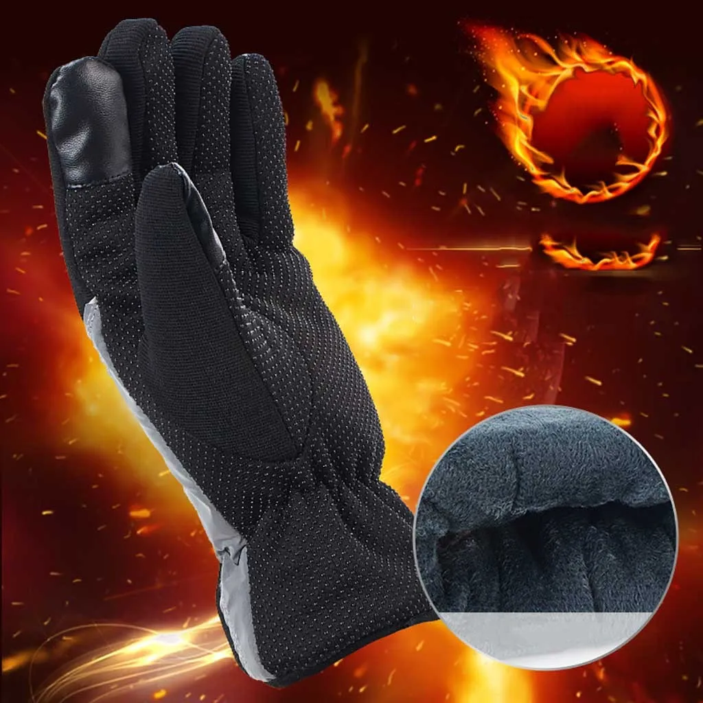 Men Winter USB Hand Warmer Electric Thermal Gloves Thermal Gloves Outdoor Motorcycle Riding Windproof Thicken Ski Gloves