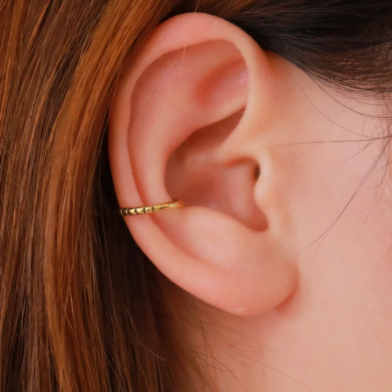 Simple Retro Style Hollow U-shaped Clip Earrings Women Personality Trendy Street Gold Silver Color Metal Ear Cuffs | Украшения и