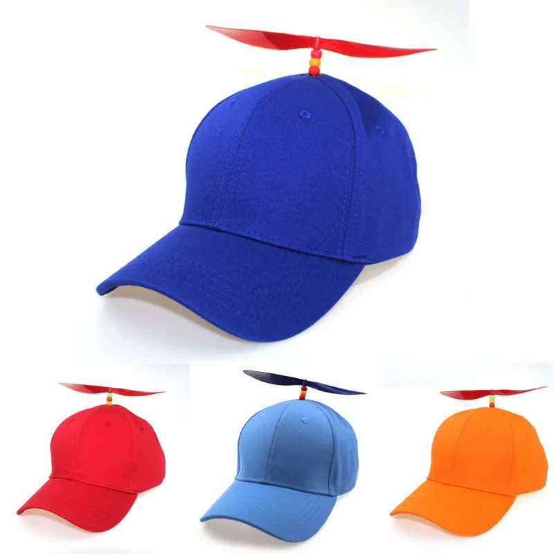 Novelty hat Creative detachable propeller bamboo pole baseball cap spring and summer children's sunshade parent-child cap