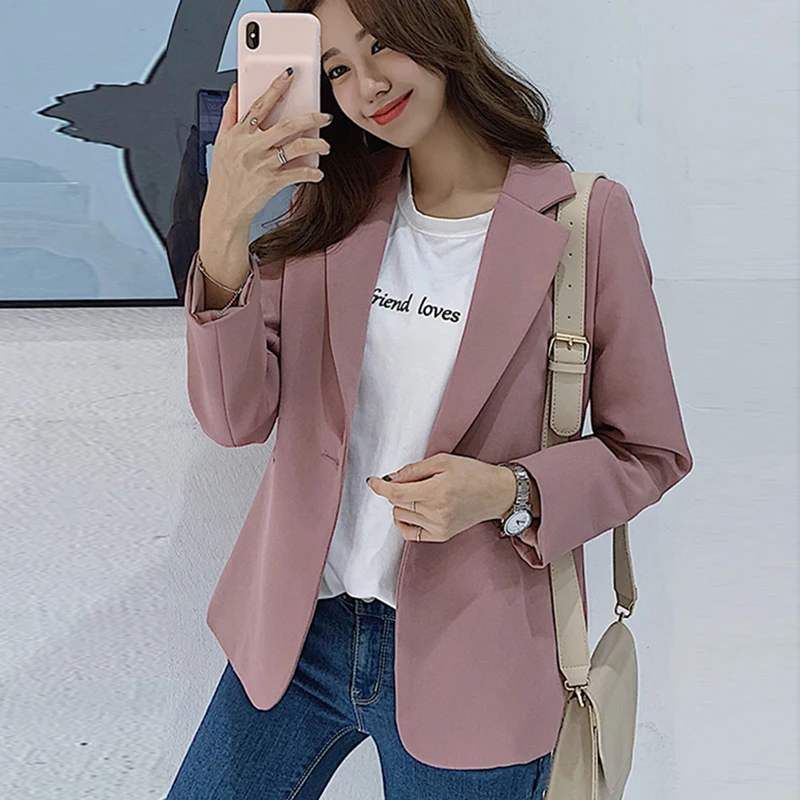 

Elegant casual women's blazer jacket 2019 Korean version of the new autumn small suit coat Temperament jacket and suit Female