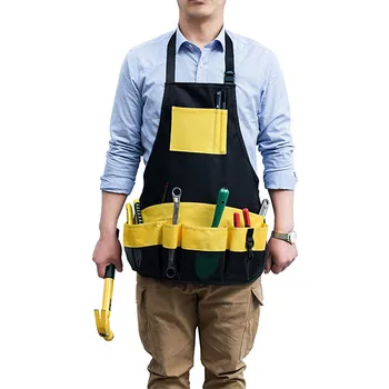 

Gardening Apron Waterproof with Pockets Adjustable Neck Waist Straps for Women Man Carpentry Lawn Care 1200D Oxford Cloth