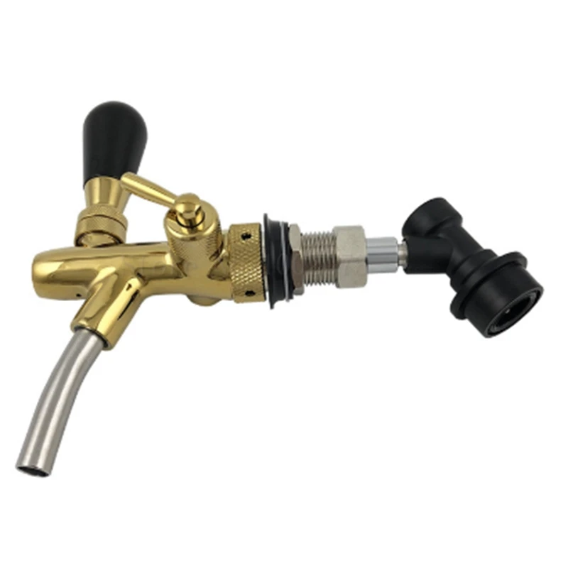 

Adjustable Beer Tap Faucet with Chrome Plating Beer Home Brewing Tap with Ball Lock Disconnect Liquid Connector
