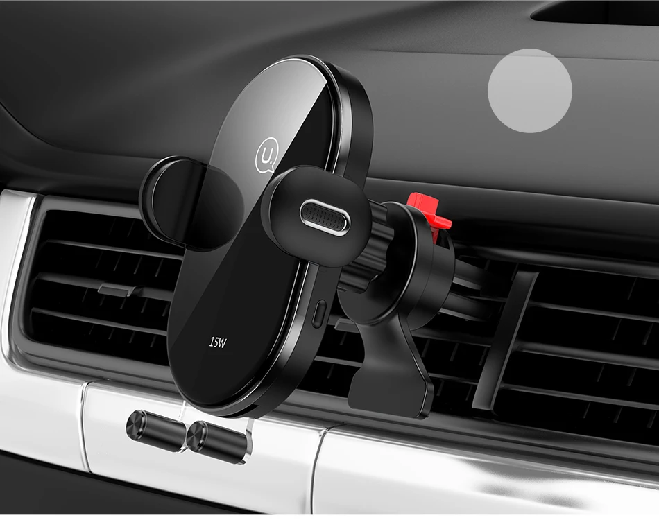 USAMS Wireless Phone Charging Car Holder Automatic Coil Induction Clam