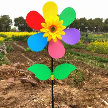 

Colorful Sunflower Windmill Wind Spinner Pinwheel Home Garden Yard Decoration Kids DIY Toy Outdoor Gift
