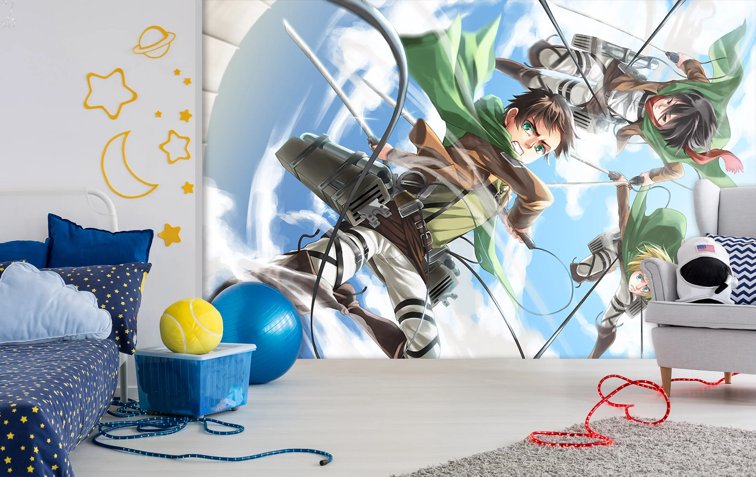 [Самоклеющиеся] 3D атака на Титанов 814951 Япония Аниме настенная бумага печать