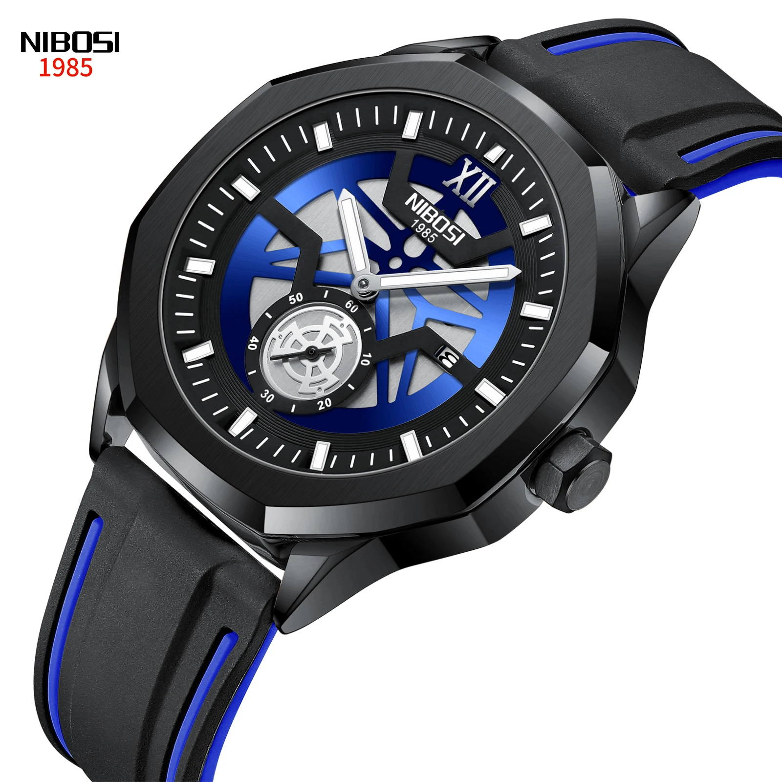 New Relogio NIBOSI Casual Sport Watch for Men Top Brand Luxury Military Leather Watch Man Clock Fashion Chronograph Wristwatch 