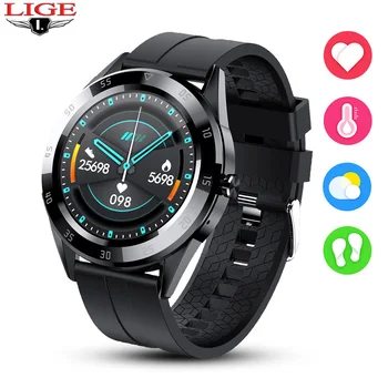 

LIGE Smart Watch Men Call Reminder Heart Rate Monitoring Sports Waterproof Smartwatch Full Touch Screen Smart Watch for Android