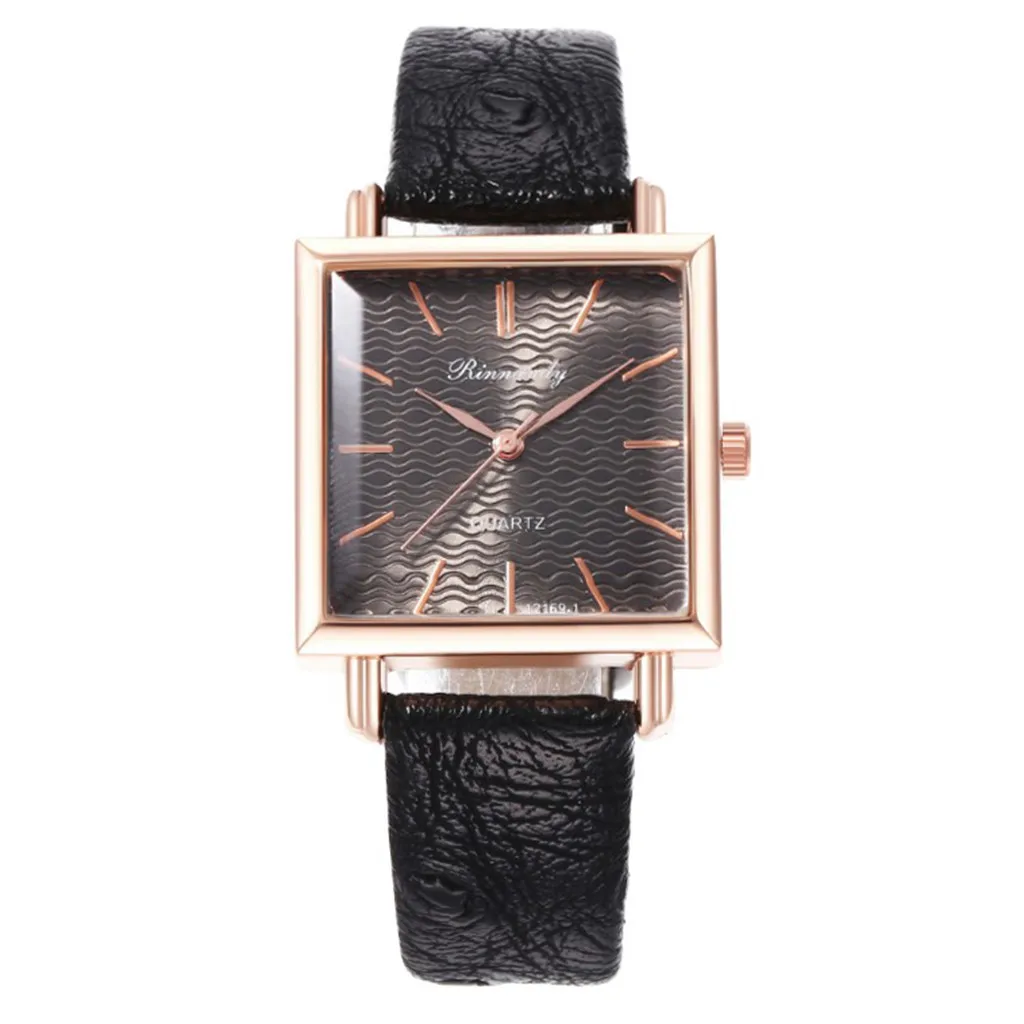 Лидирующий бренд, квадратные женские часы-браслет с кожаными кристаллами, женские часы под платье, женские кварцевые часы, Прямая поставка, B4