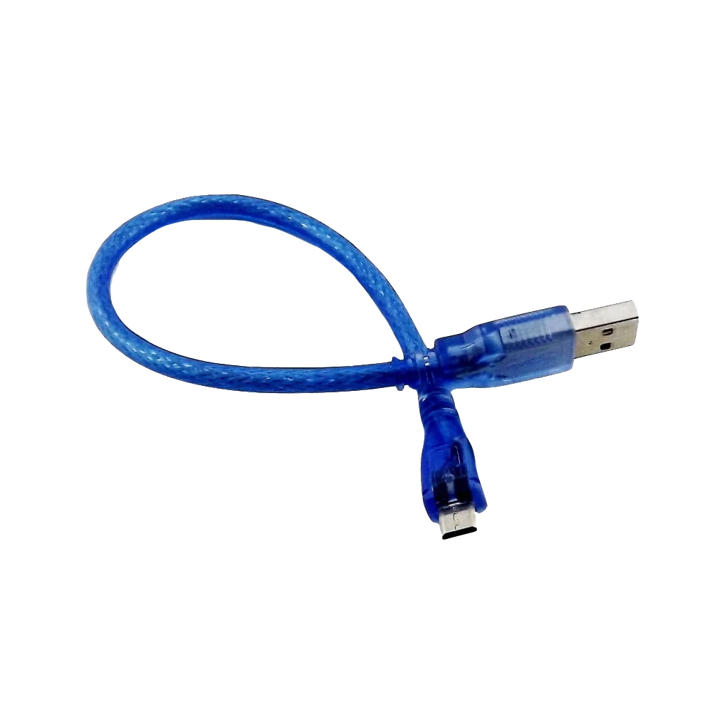 20 шт 1FT/30 см USB 2,0 Тип A штекер Micro USB B 5 Pin штекер данных зарядный кабель переходника шнур синий