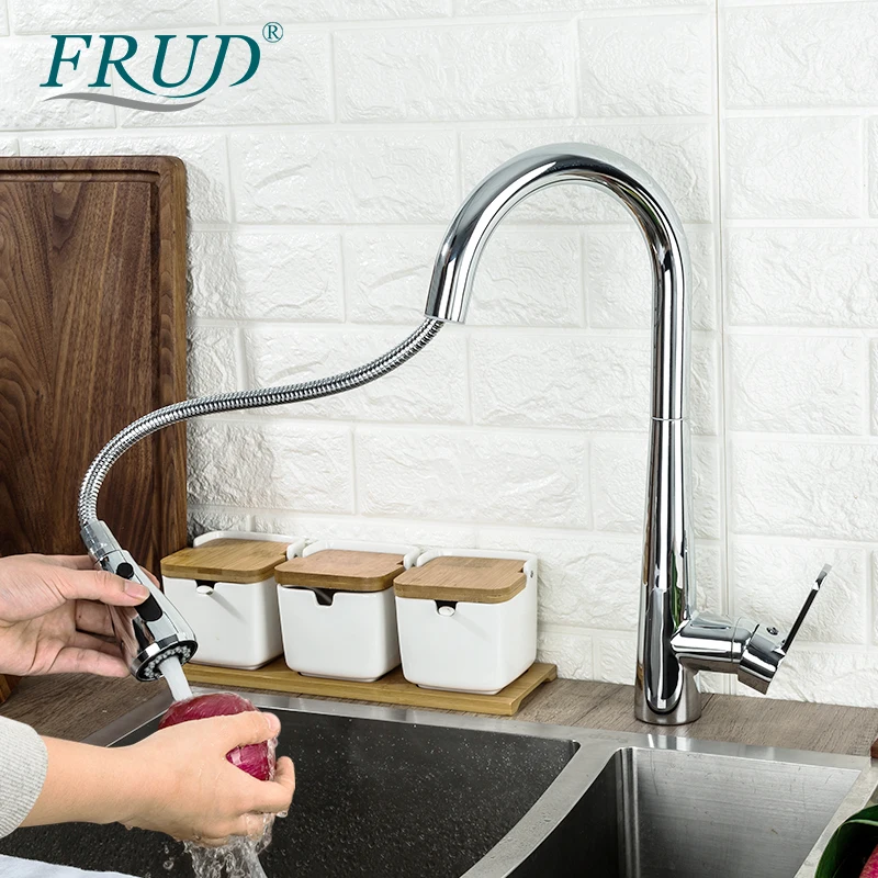 FRUD выдвижной кран кухонный смеситель для раковины кухонные смесители поворотный