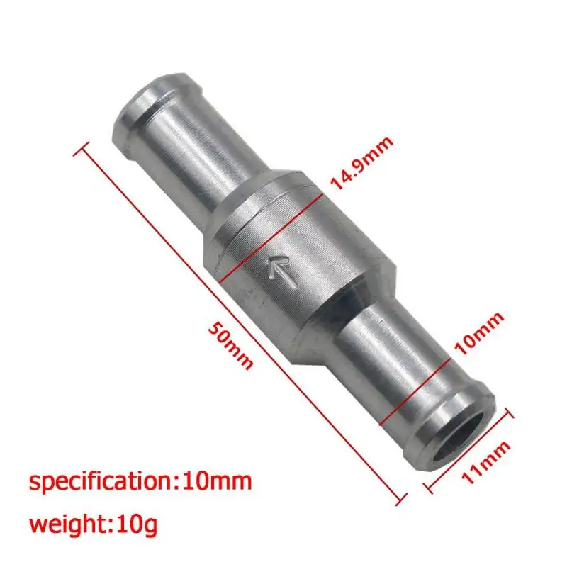 One Way Check Valve Aluminium Alloy Fuel Non Return Check Valve Petrol Diesel for Car Automobile Oil Water Pumps 6-12mm