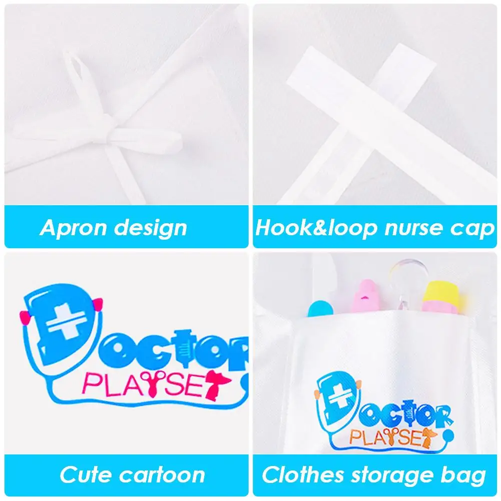 Kids Doctor Cosplay Costumes Baby Girls Nurse Uniforms Role Play Halloween Party Wear Fancy Girls Cosplay Doctor Jacket
