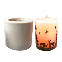 Звезда олень силиконовые свечи плесень помадка формы цилиндрическая рождественская тема свеча плесень ремесло шоколадная форма Moule Bougie