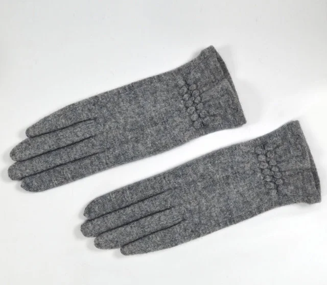 Зимние женские перчатки, ручные варежки для женщин, шерстяные женские вязаные кашемировые наручные перчатки Luva, перчатки для вождения автомобиля, перчатки для сенсорного экрана - Цвет: Light Grey--Cashmere