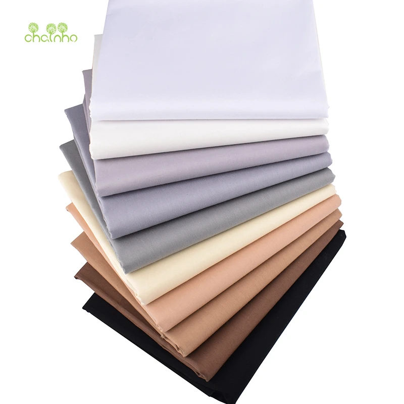 Chainho, черный, белый и серый сплошной цвет, саржевая хлопковая ткань с принтом, Лоскутная Ткань для шитья и стеганого шитья для детей и детей