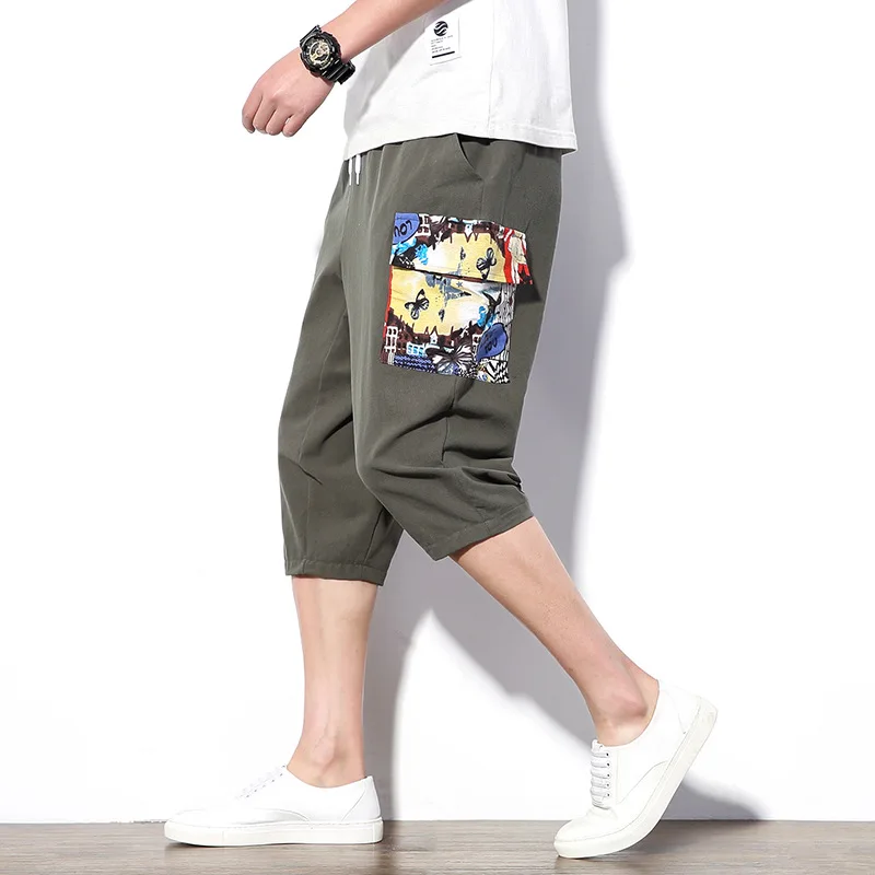 

5XL summer Men Sportpant Linen Loose Quickly Dry Wide Leg Sweatpant Jogger Exercise Gym Workout Running Casual Pant Sportswear