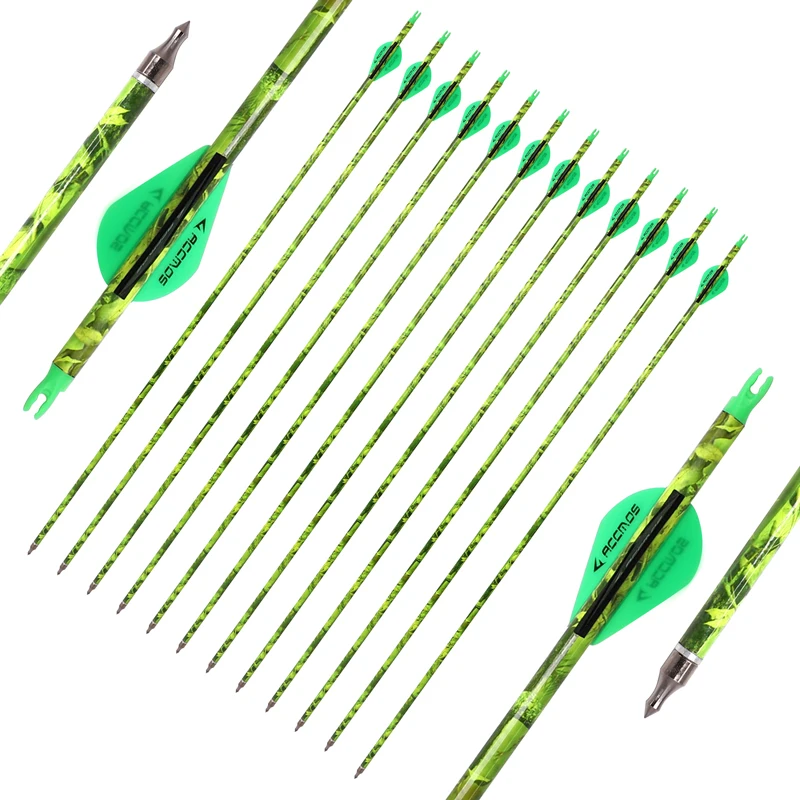 6/12/24Pcs Archery Carbon 7.8mm Target Arrows 30" SP500 For Compound/Recurve Bow 