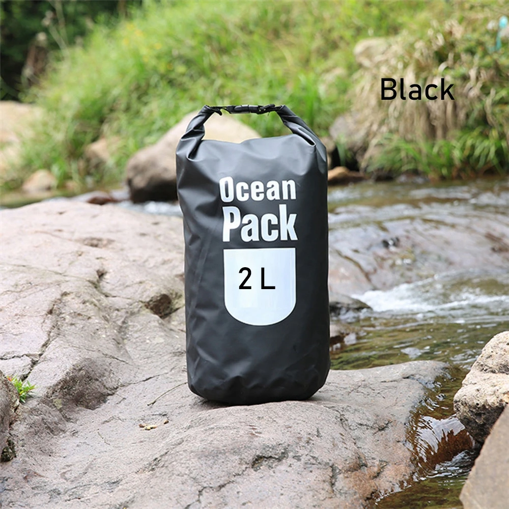 Black 2L/3L/5L/10L/15L/20L ПВХ Водонепроницаемый сухой мешок водостойкий плавательный мешок для хранения пакет мешок для рафтинга каякинга Кемпинг плавающий - Цвет: Black