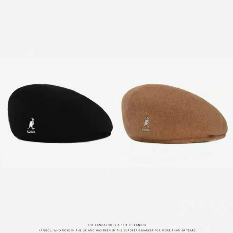 New Kangooll Woolen Beret Hat Winter Wool Warm Newsboy Flat Cap Casual Men  Women | eBay UK