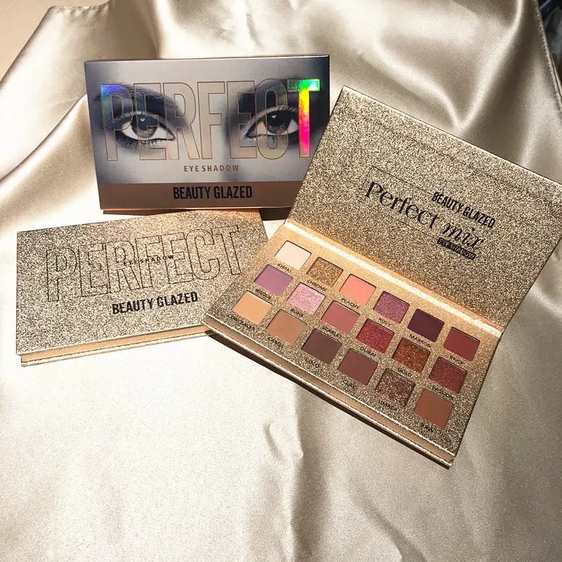 Красивые глазурованные 18 цветов блестящие тени для макияжа Pallete матовые тени для век Палитра мерцающий пигмент водостойкая косметика TSLM1